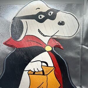 Vintage Halloween Snoopy Wooden Pumpkin Halloween